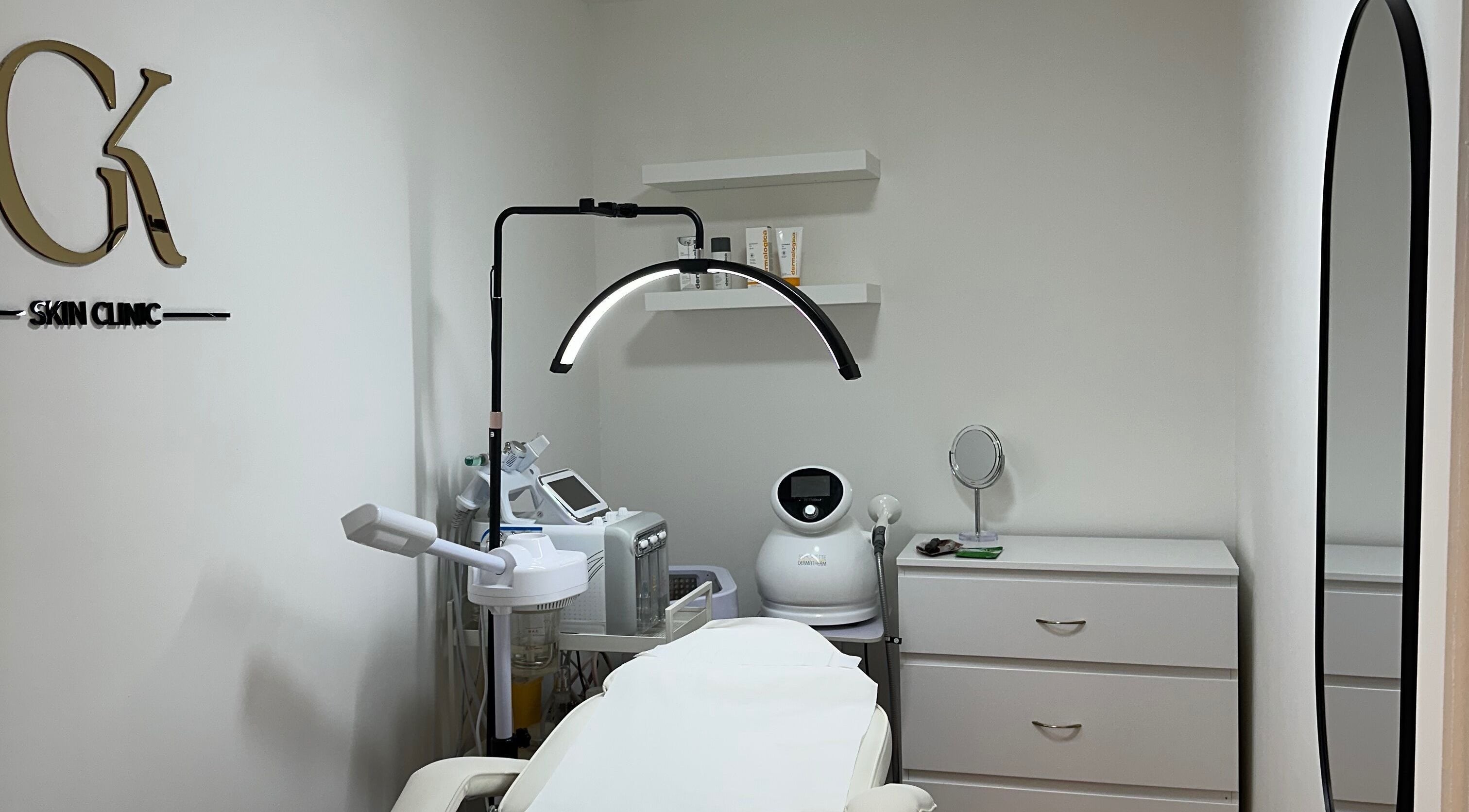 Modern treatment room at GK Skin Clinic, Dublin, County Dublin, IE, featuring advanced skincare equipment.