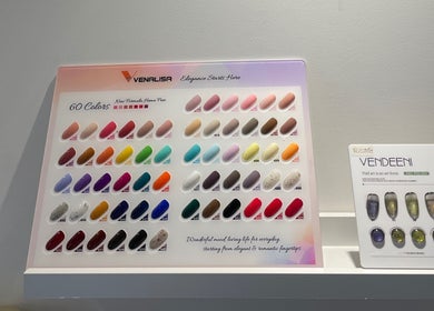 Vibrant nail polish palette at BN STUDIO, Coventry, England, GB, showcasing 60 elegant colors.