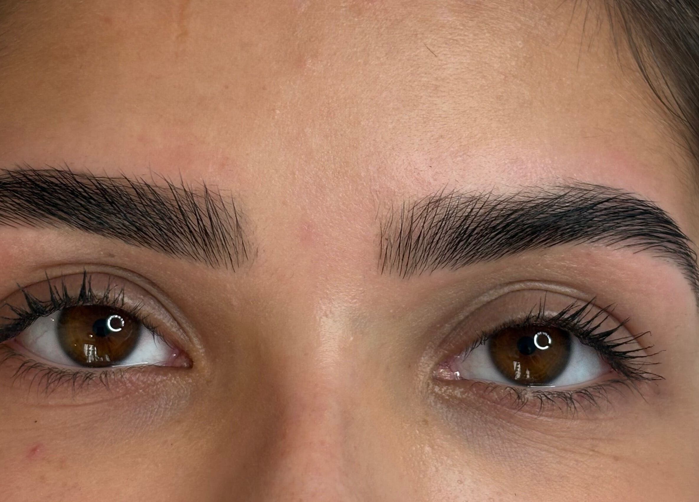 Perfectly shaped brows at Signature Brows, Bridgend, Wales, GB showcase precision and style.