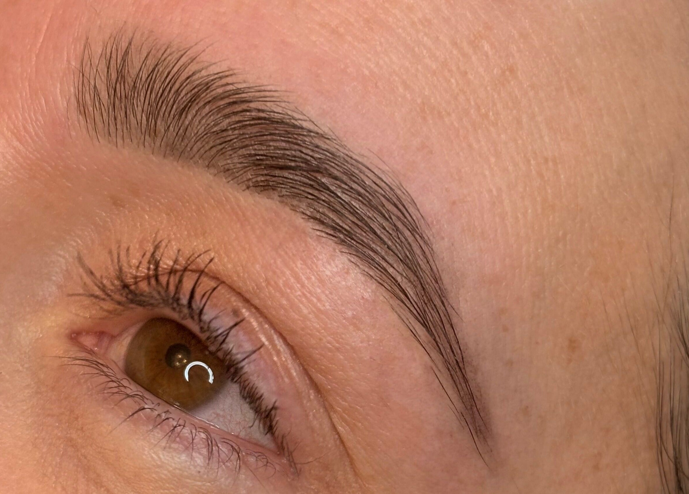 Beautifully shaped eyebrow at Signature Brows in Bridgend, Wales, GB, showcasing expert brow artistry.