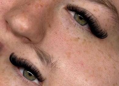 Close-up of long, styled lashes from Km Lashes, Bury St Edmunds, England, GB.