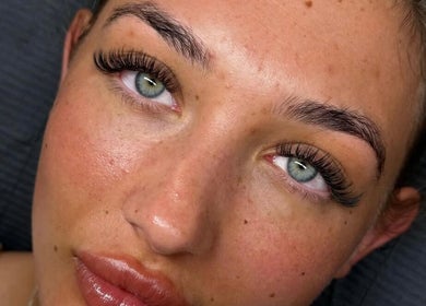 Close-up of lash extensions at Km Lashes in Bury St Edmunds, England, GB.