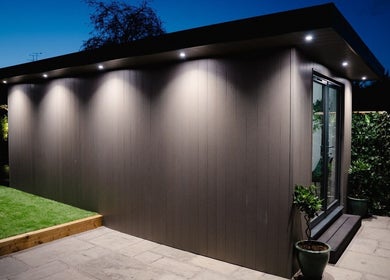 Evening view of Essential Beauty Essex - Rayleigh's exterior with garden in Rayleigh, England, GB.