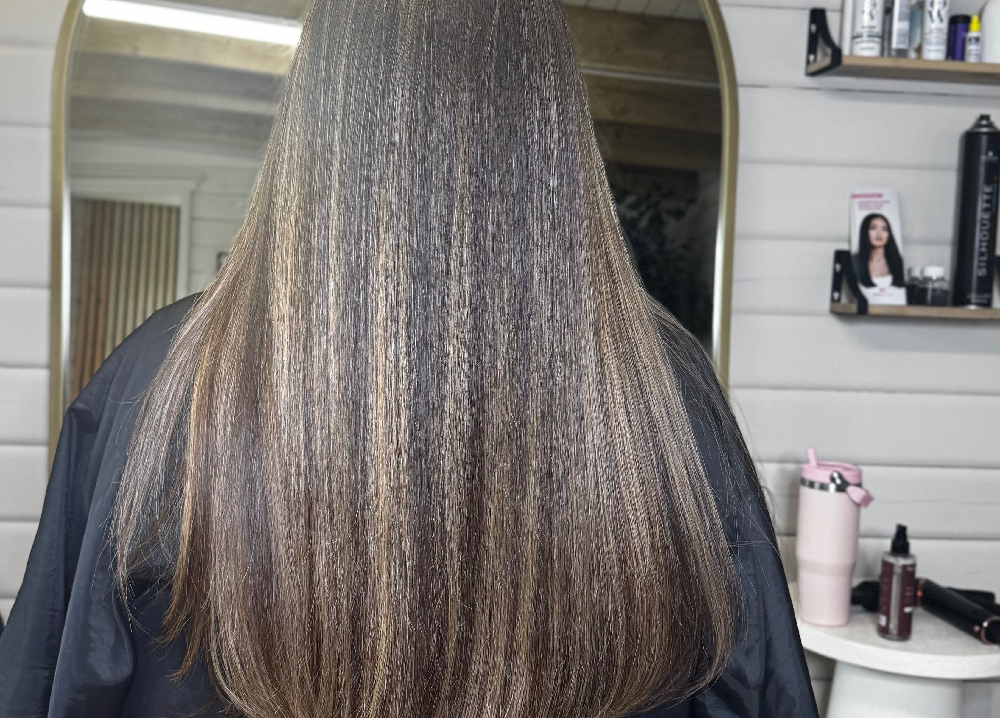 Smooth, sleek hair styling at HD Hairextensions, Runwell, England, GB. Perfect finish and style.