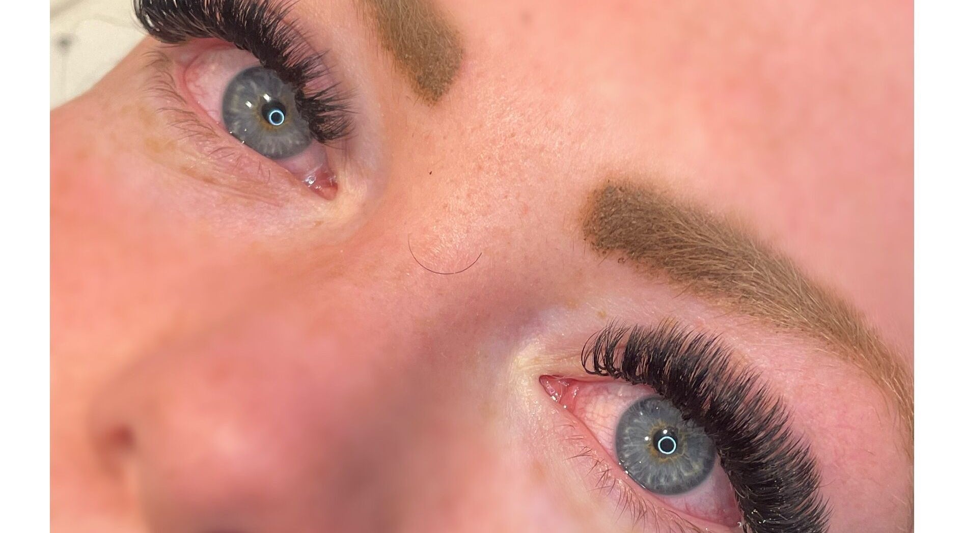 Close-up of styled eyelashes at Ella's Beauty Cabin Billericay, Billericay, England, GB.