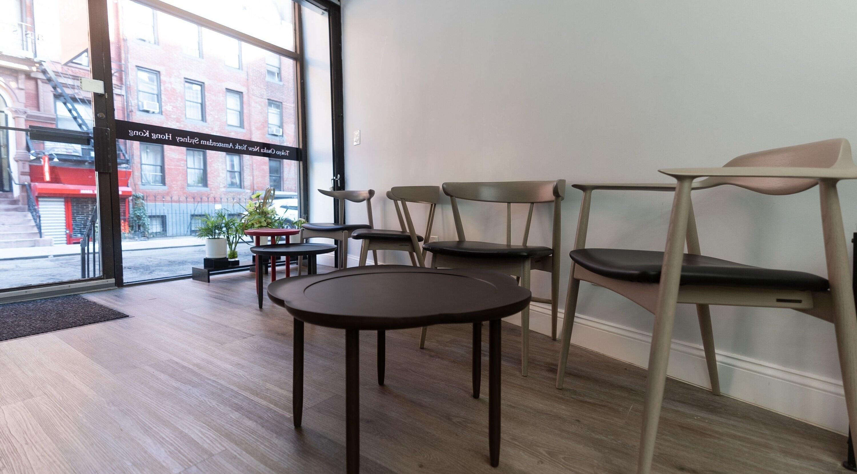 Comfortable waiting area at Assort New York with modern chairs in New York, New York, US.