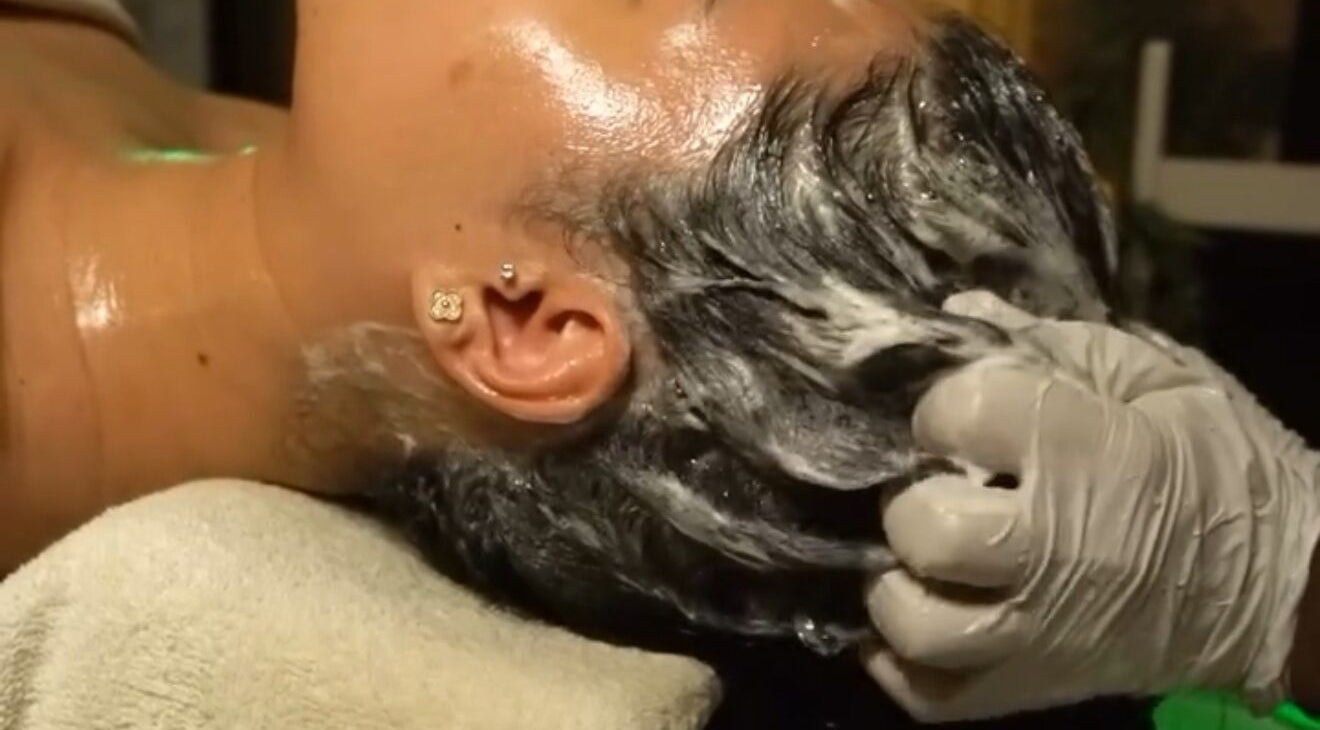 Invigorating scalp massage at Designer Head Spa, Campbell, California, US, enhancing relaxation and wellness.