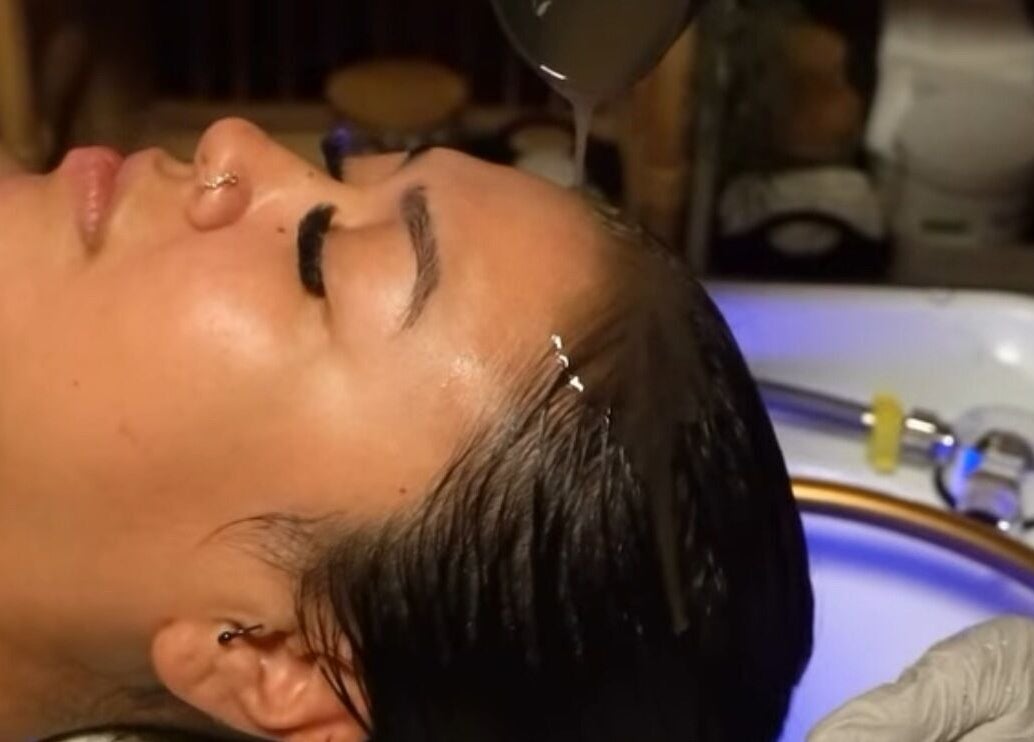 Relaxing head spa treatment at Designer Head Spa in Campbell, California, US, focusing on hair wellness.