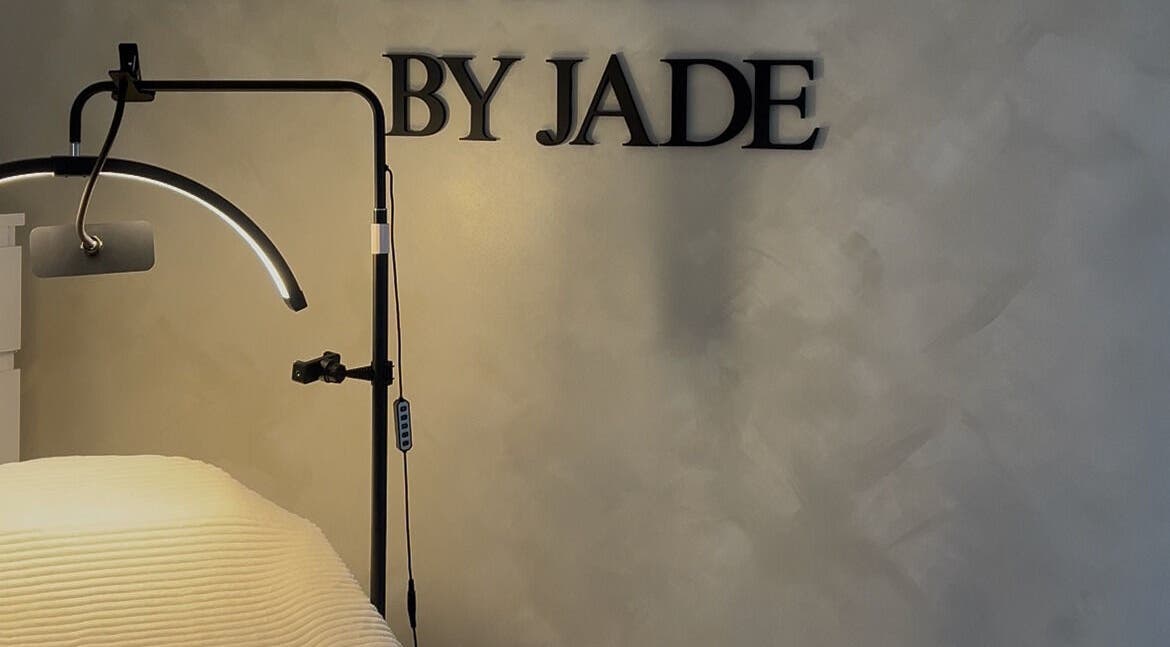 Comfortable lash treatment space at Lashed by Jade in Heysham, England, GB with modern lighting.