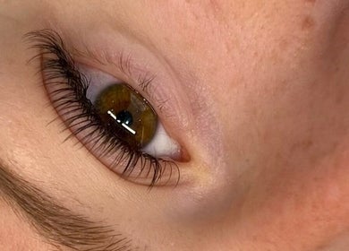 Close-up of beautifully lashed eye at Lashed by Jade, Heysham, England, GB, showcasing eye enhancement.