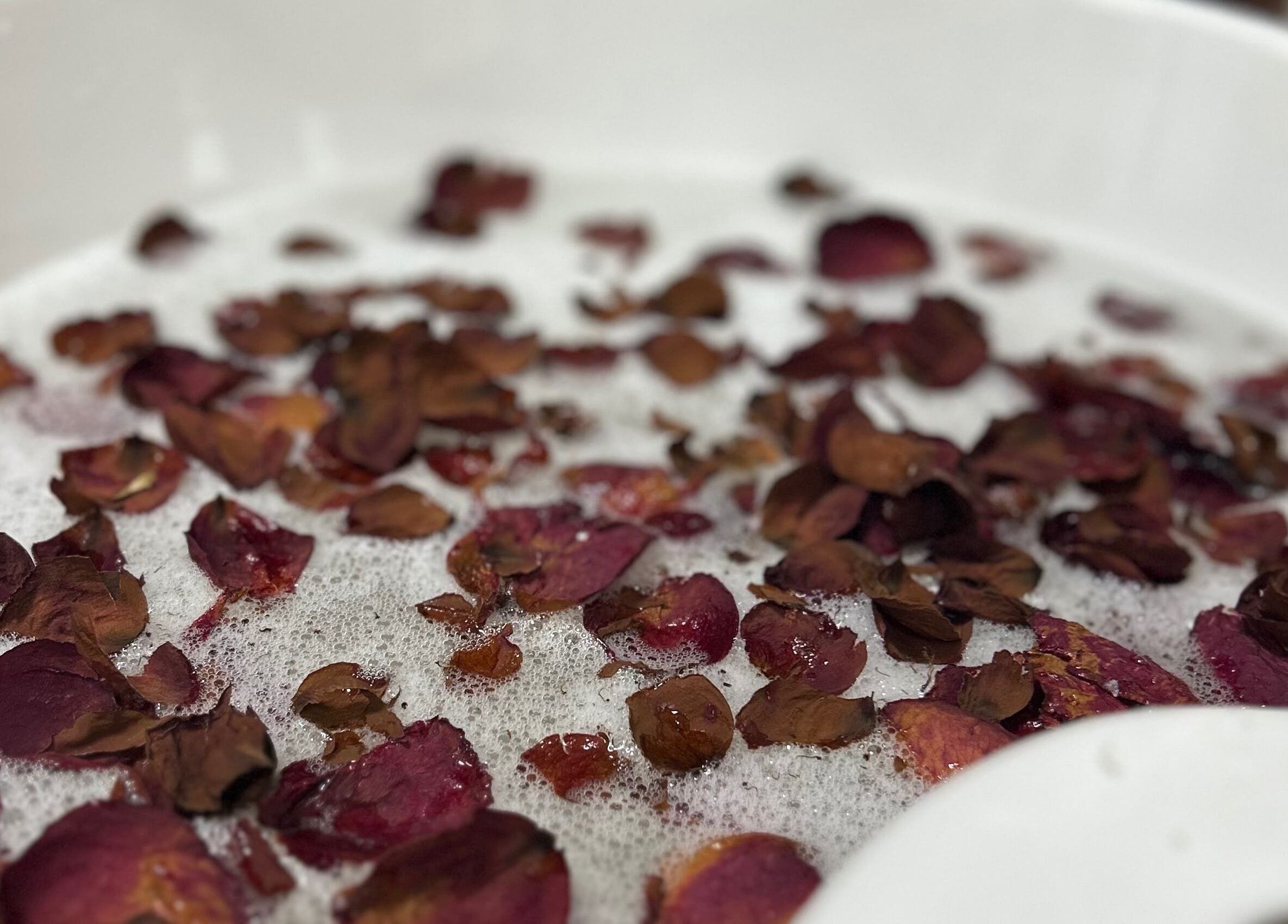 Luxurious rose petal bath soak at Fayva Day Spa in Chaguanas, Chaguanas, TT for ultimate relaxation.