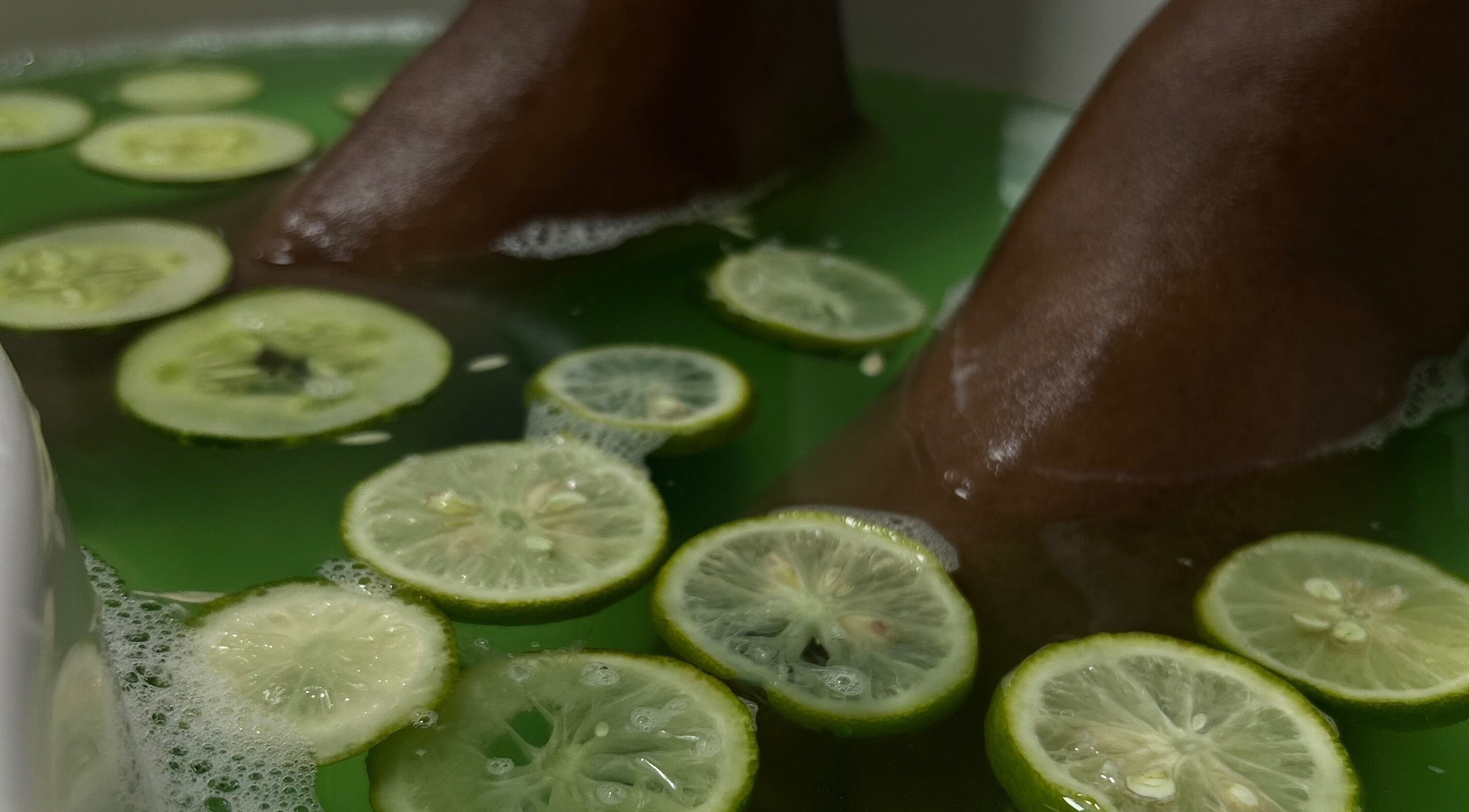 Refreshing citrus foot soak at Fayva Day Spa, Chaguanas, Chaguanas, TT, promoting relaxation and wellness.