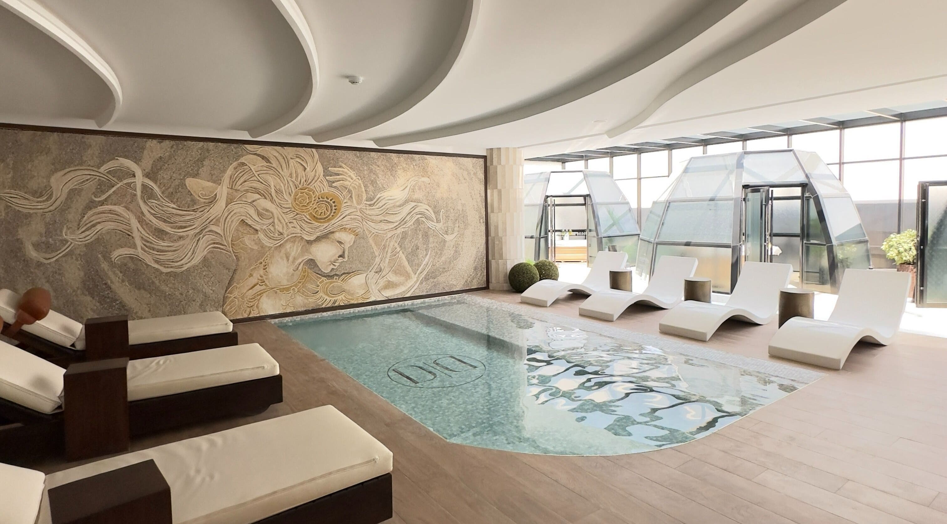 Luxurious pool area at Dar Dujour Al Rawda I دار ديجور الروضة, Riyadh, Riyadh Province, SA with elegant decor.