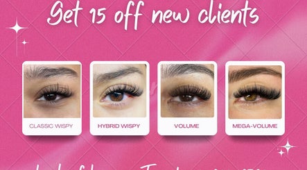 Lash of Luxury in Los Gatos, California offers 15% off new client lash extensions. Various lash styles shown.