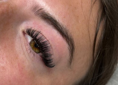 Close-up of eyelash extensions at Blink&Beauty Boutique in Bedford, Nova Scotia, CA.
