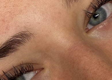Close-up of beautifully groomed lashes and brows at Sculpt Beauty Lounge, Ewloe Green, Ewloe, Wales, GB.