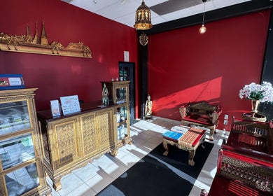 Elegant Thai-style lobby at OrientalBay Amarin Thai Massage & Spa, Wellington, Wellington, NZ.