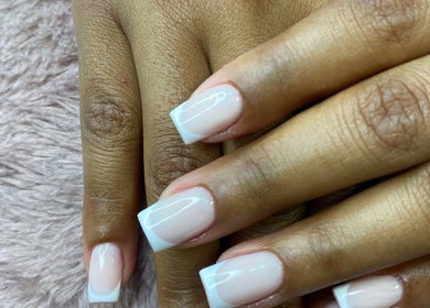 Elegant French manicure at Bkt Nails, Pretoria, Gauteng, ZA, showcasing clean, refined style.