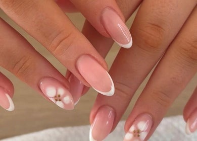 Stylish French manicured nails at KSI Nails, Brows and Lashes, Bonnyrigg, Scotland, GB.