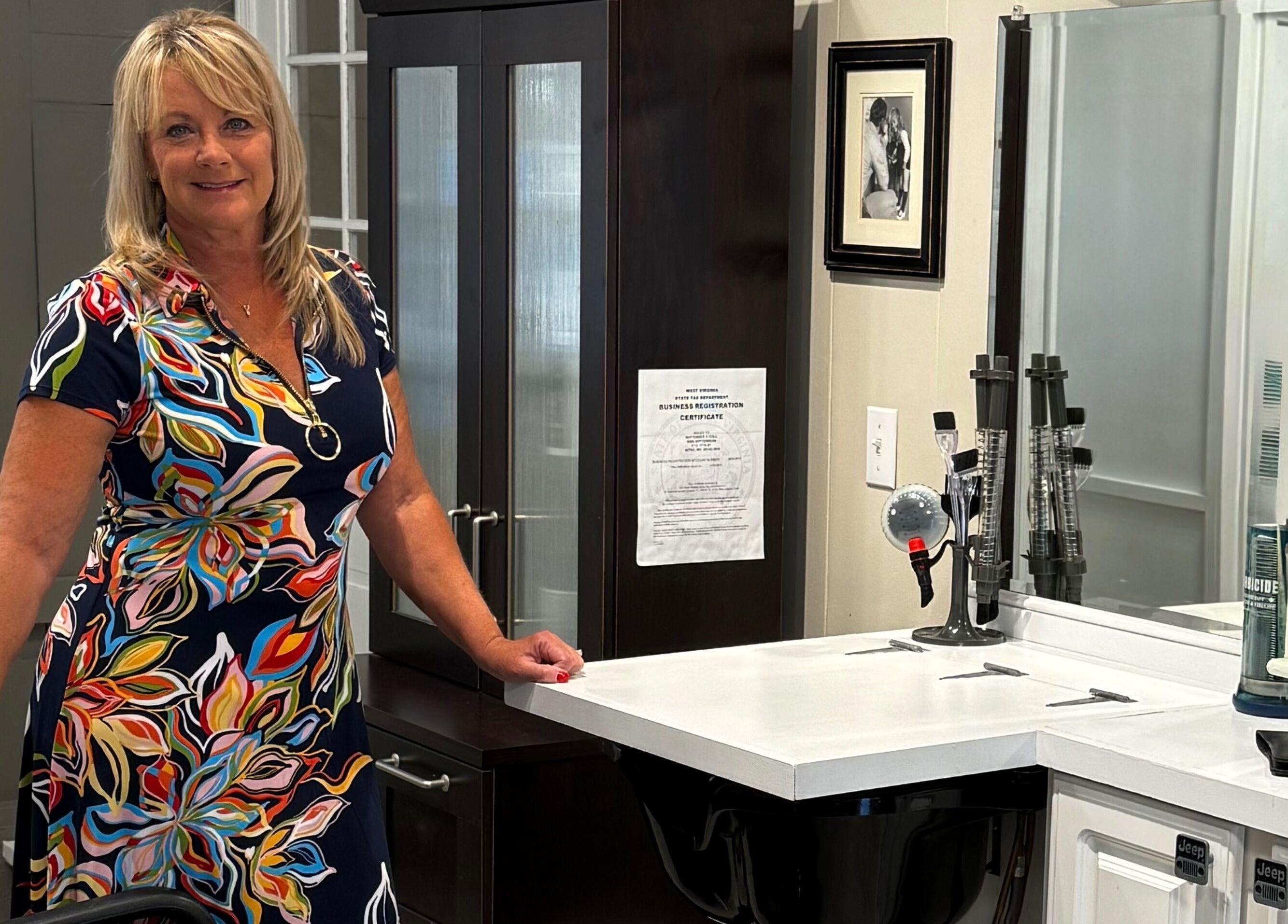 Interior of SeptemberS Salon - Nitro featuring stylist and elegant decor in Nitro, West Virginia, US.