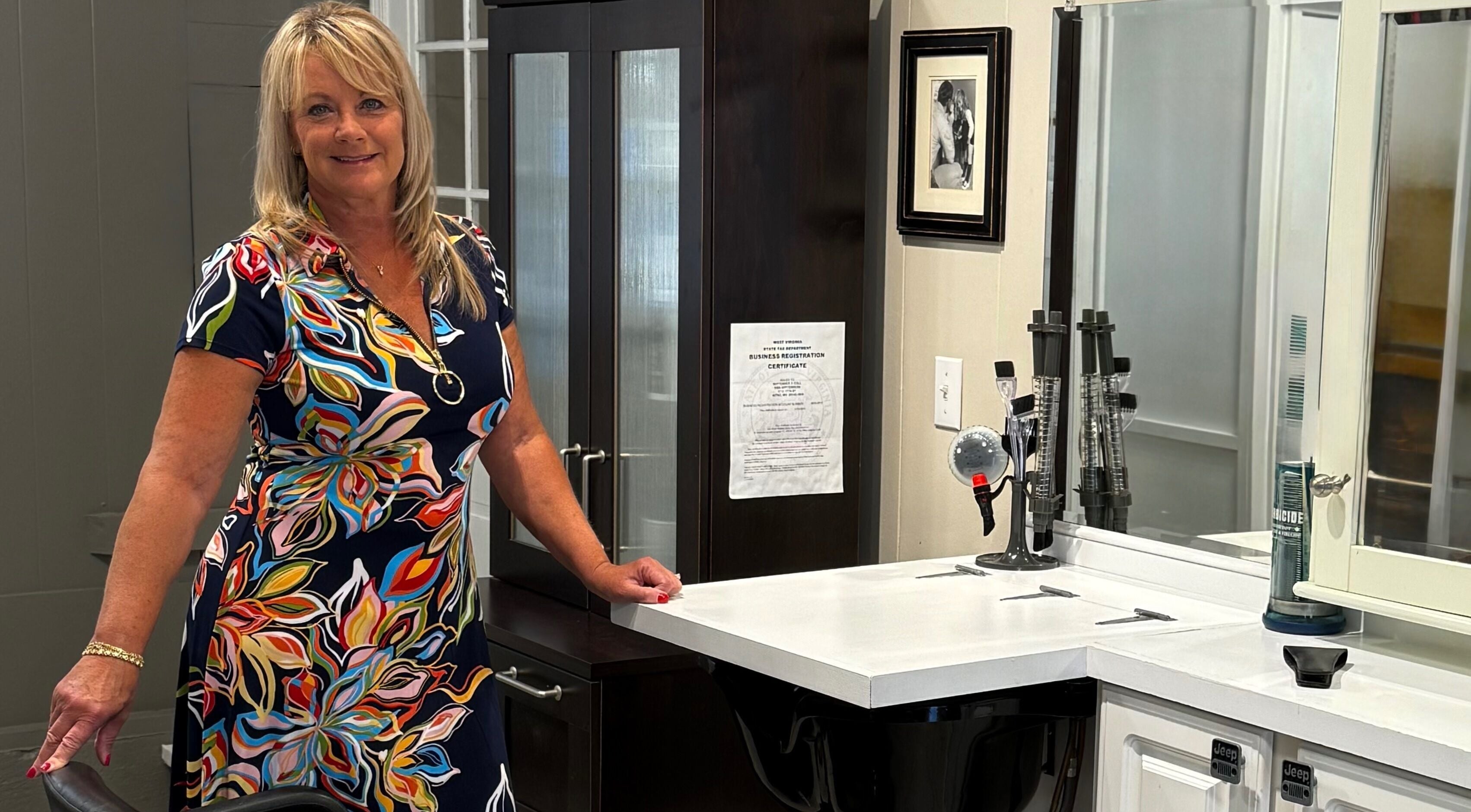 Interior of SeptemberS Salon - Nitro featuring stylist and elegant decor in Nitro, West Virginia, US.