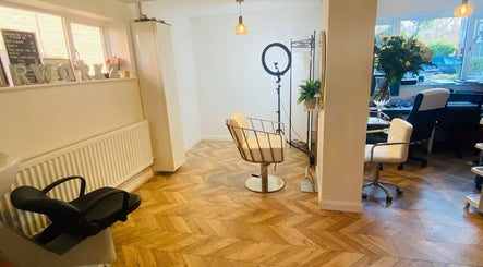 Modern salon with chic decor at Hairworkz Hairdressing, Rode Heath, England, GB.