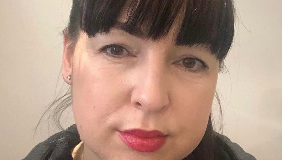 A stylist at Emma’s Beauty Room, Bristol, England, GB showcasing professional make-up look.