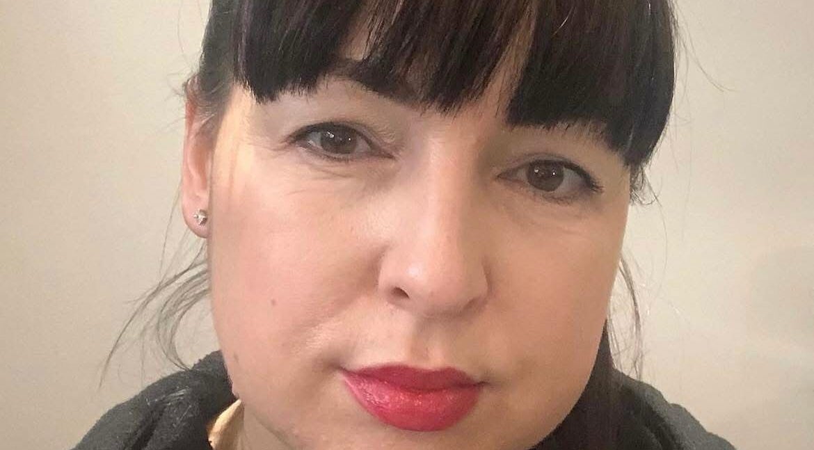 A stylist at Emma’s Beauty Room, Bristol, England, GB showcasing professional make-up look.