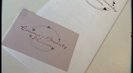 Elegant business card and brochure at Emma’s Beauty Room, Bristol, England, GB.