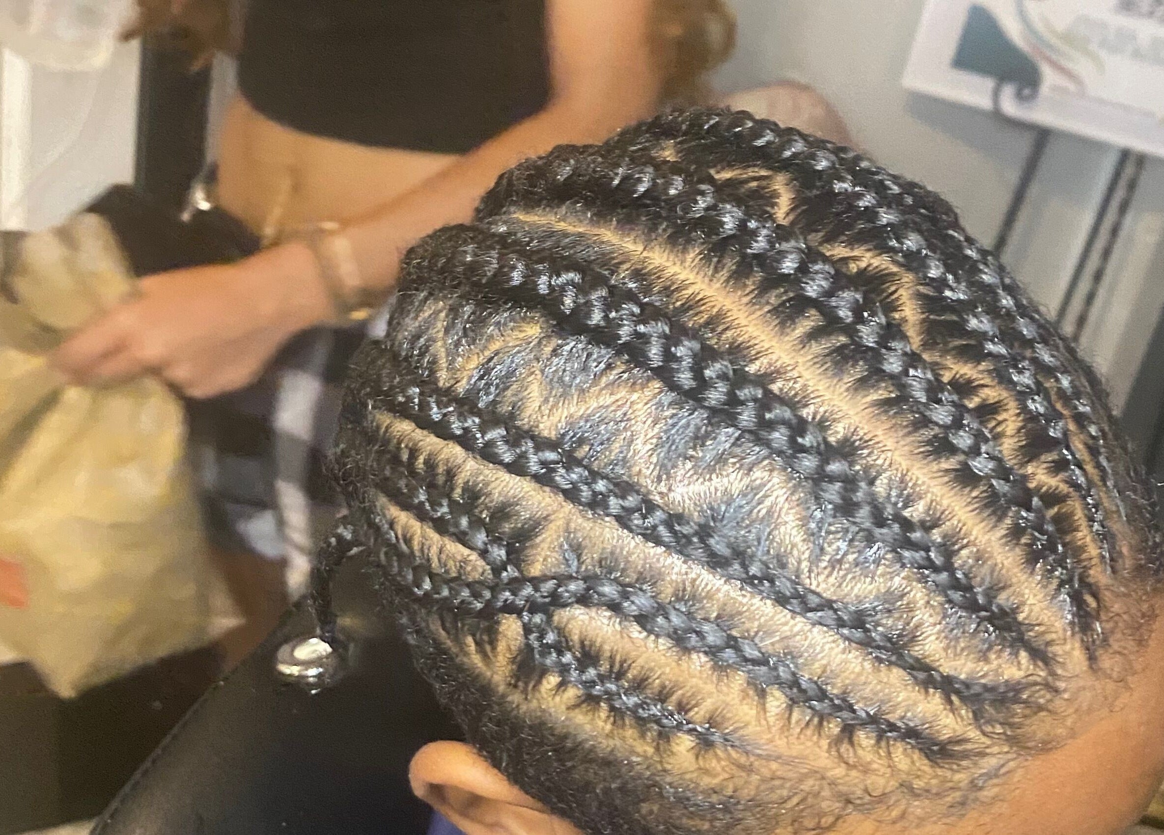 Detailed braids at Khallin All Kurls Natural Kinks, New Port Richey, Florida, US.