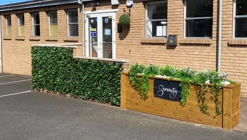 Entrance of Beauty by Francesca in Tranent, Scotland, GB, featuring lush greenery and elegant signage.