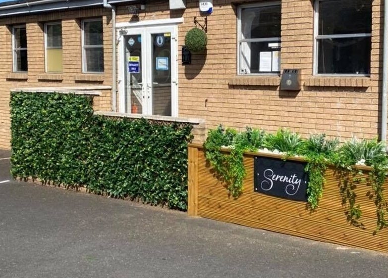 Entrance of Beauty by Francesca in Tranent, Scotland, GB, featuring lush greenery and elegant signage.