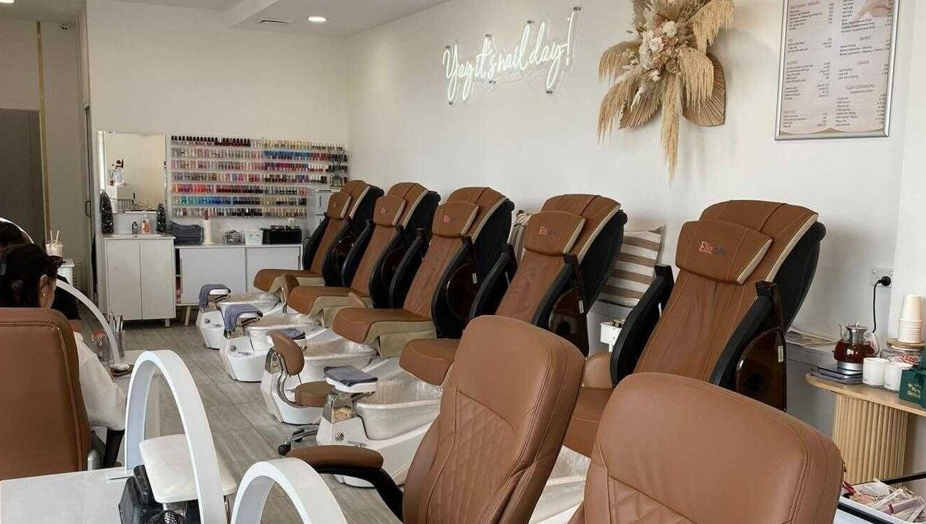 Luxurious pedicure chairs at PC nails and beauty in Newington, New South Wales, AU, showcasing style and comfort.
