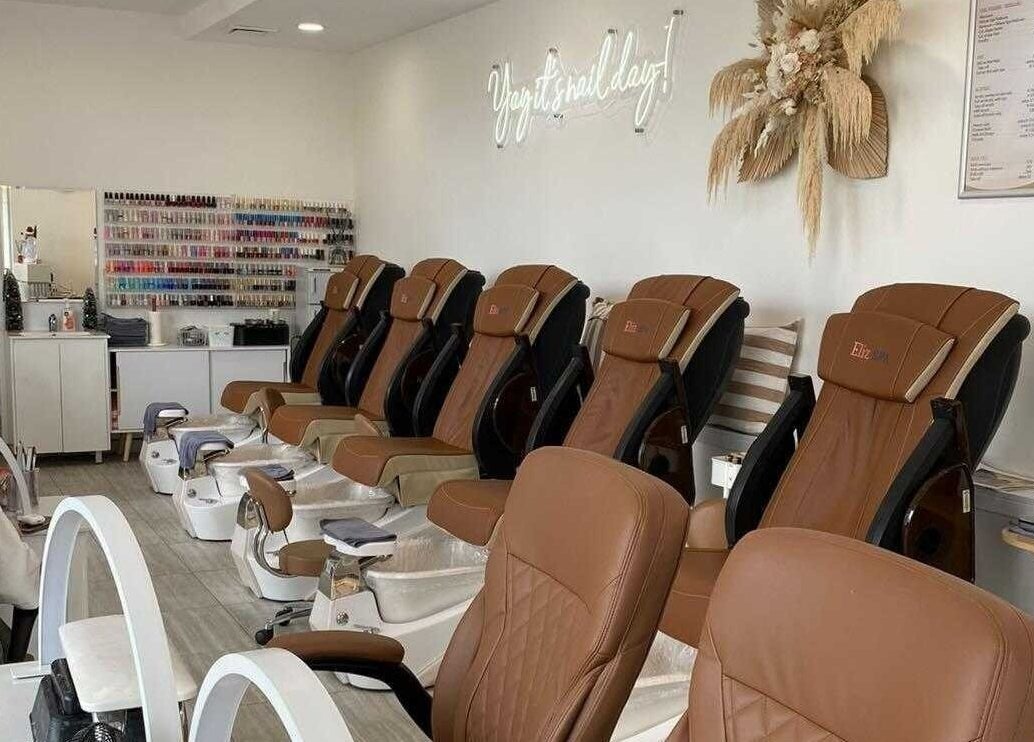 Luxurious pedicure chairs at PC nails and beauty in Newington, New South Wales, AU, showcasing style and comfort.