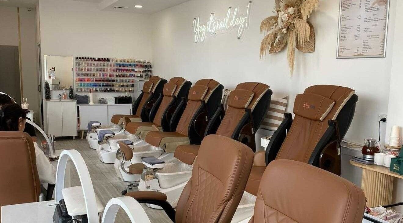 Luxurious pedicure chairs at PC nails and beauty in Newington, New South Wales, AU, showcasing style and comfort.