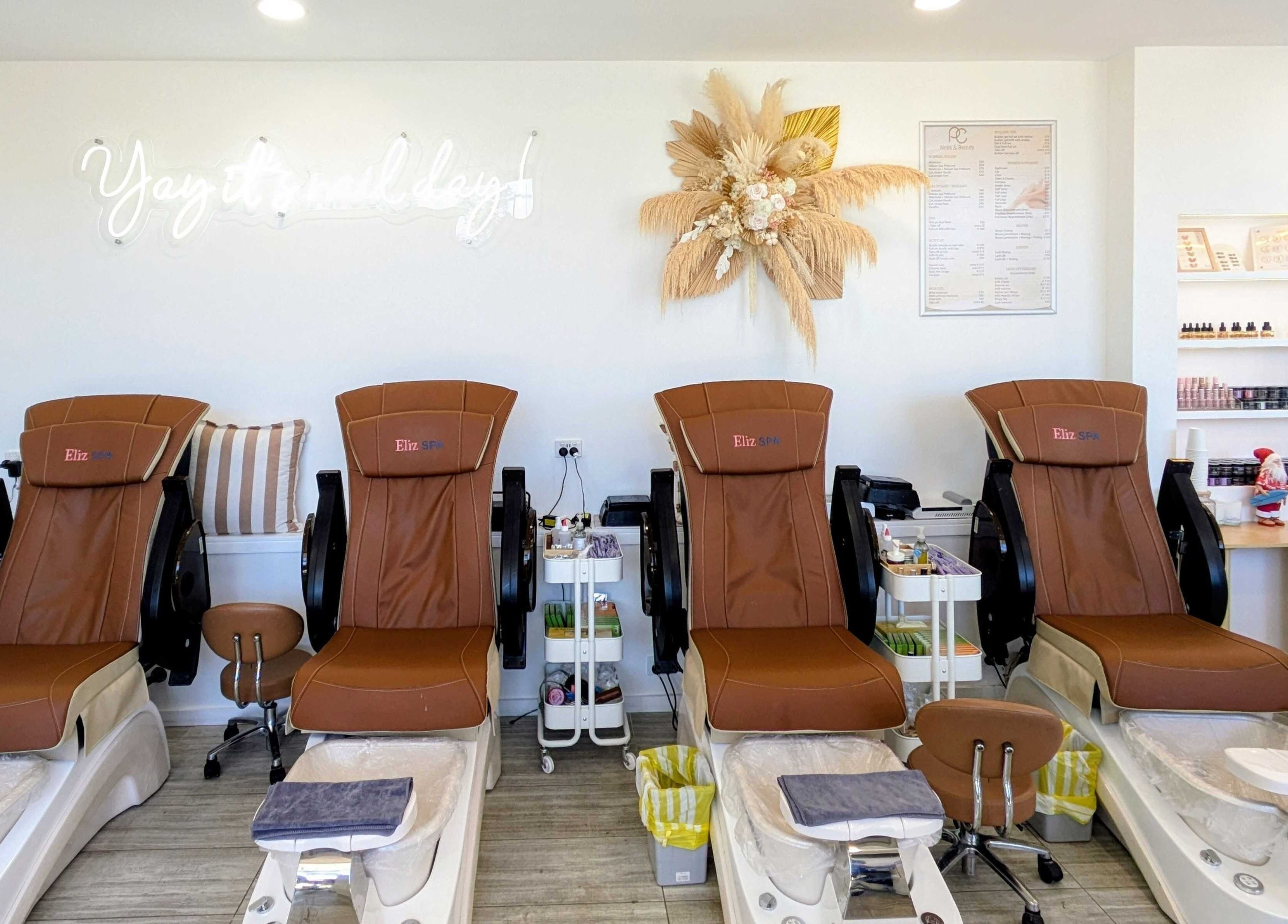 Elegant pedicure chairs at PC nails and beauty, Newington, New South Wales, AU. Perfect for relaxation and care.