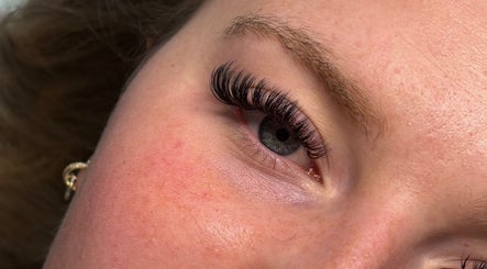 Close-up of eyelash extensions at Dolled Up By Em, Oxspring, England, GB.