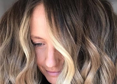 Close-up of elegant wavy hair at Stranded by Anette, Islington, New South Wales, AU, showcasing expert styling.