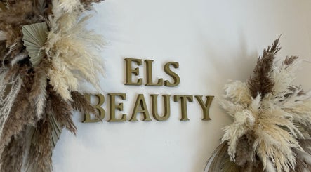 ELS Beauty sign with decorative pampas at Thornaby, England, GB.