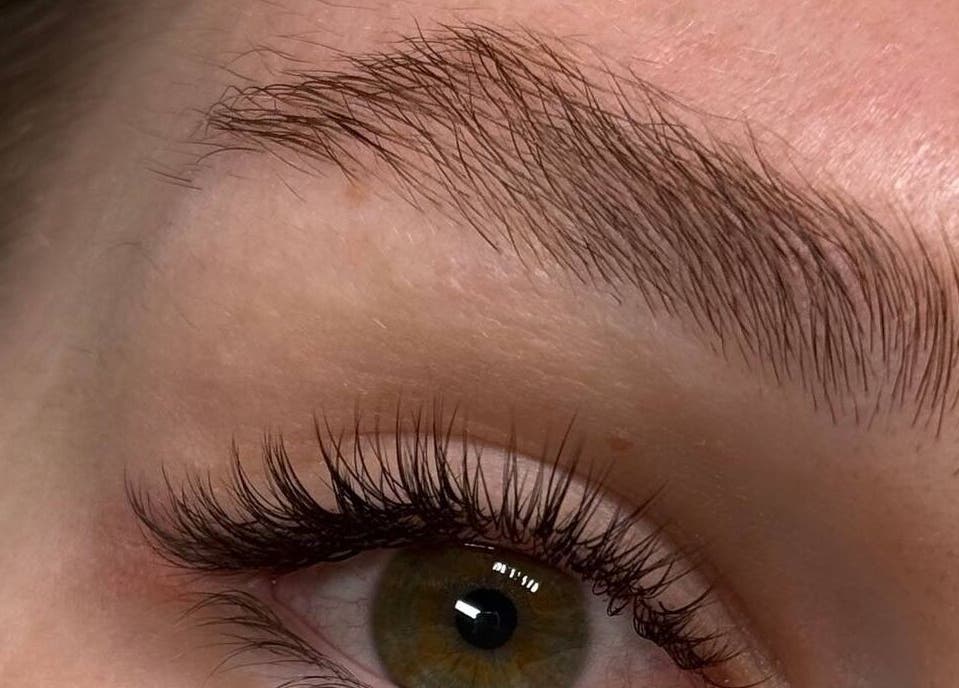 Close-up of expertly styled eyebrow at BrowChuk by Vlada, London, England, GB.