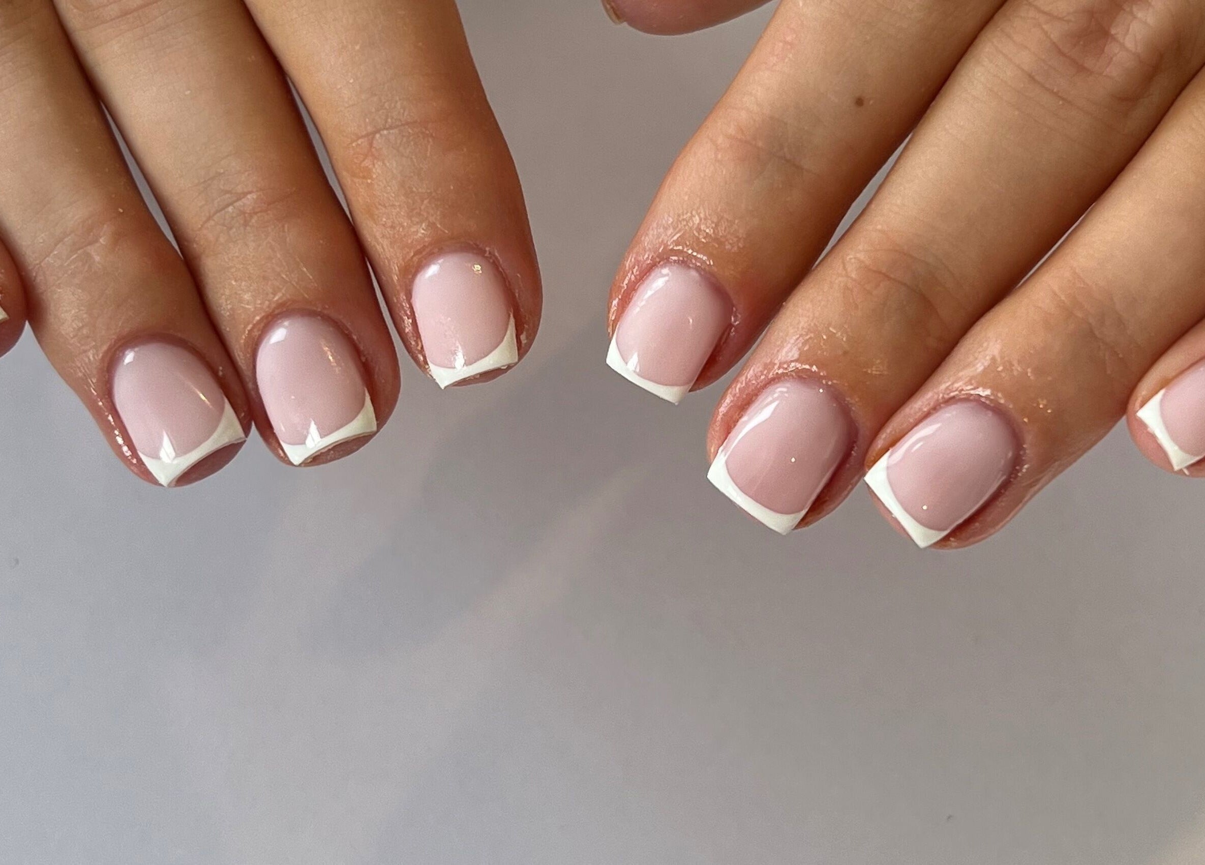 Elegant French manicure at Nails by Layla in Sherford, England, GB.