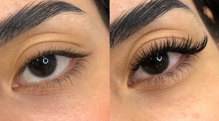 Before and after eyelash enhancement at JL Lash Brow Room, Johns Creek, Georgia, US.