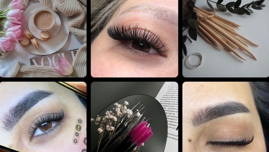 Diverse beauty treatments at JL Lash Brow Room, Johns Creek, Georgia, US showcasing lashes and brows.