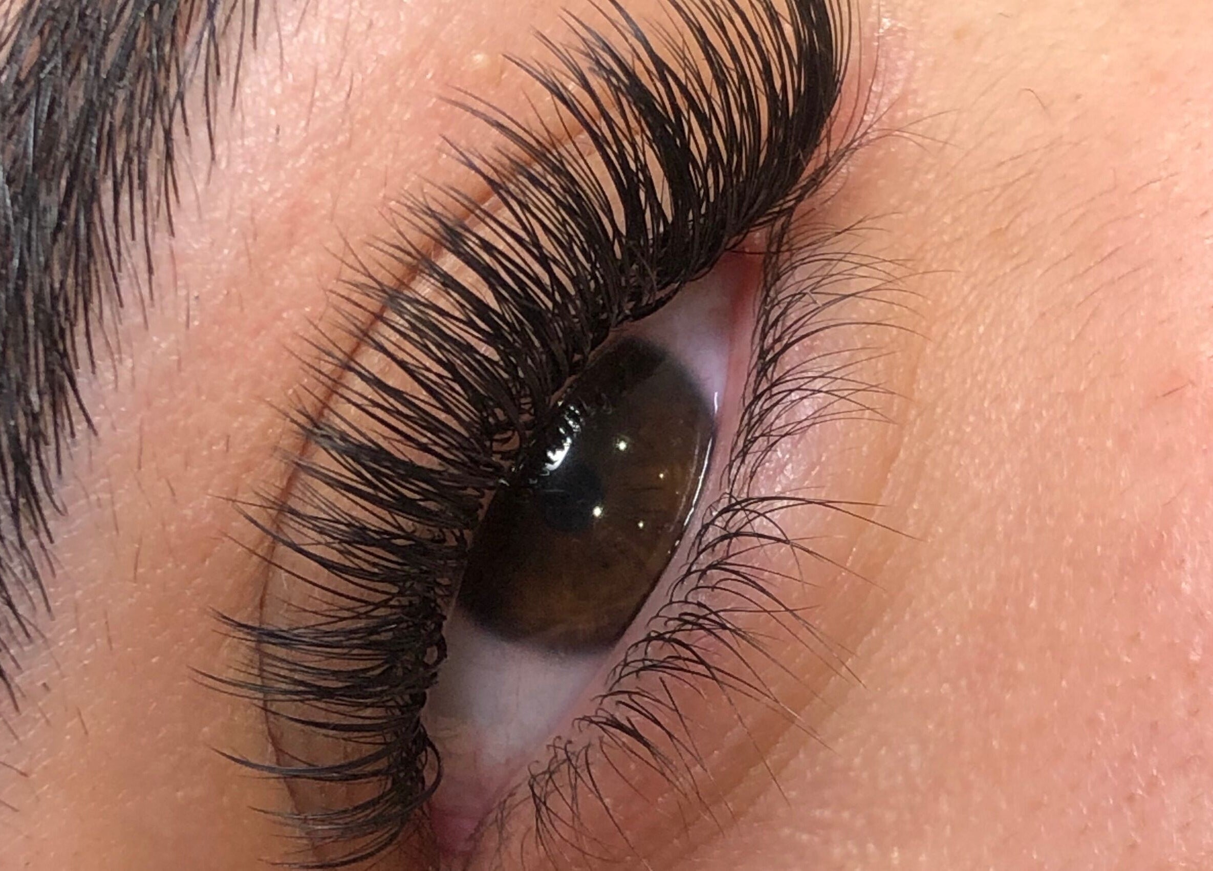 Close-up of voluminous eyelashes by Lash Brow Room in Johns Creek, Georgia, US.