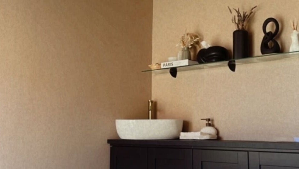 Sleek wash basin at Coffee Brows and Beauty, Ashford, England, GB. Modern decor enhances the serene atmosphere.