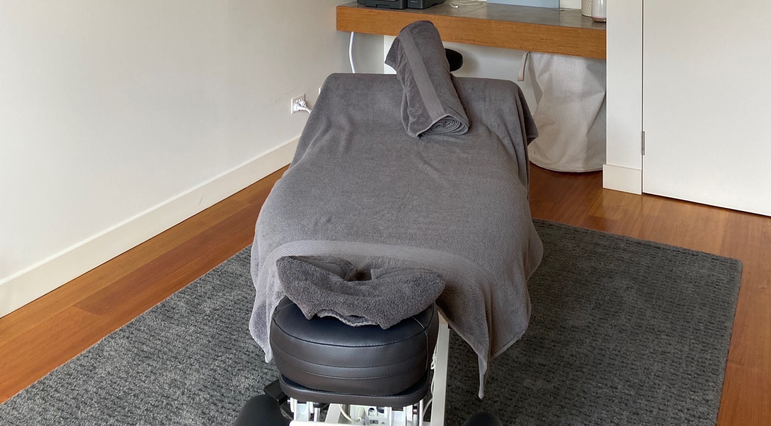 Massage table at Elevate Sports and Remedial Massage, Mornington, Victoria, AU, ready for client relaxation.