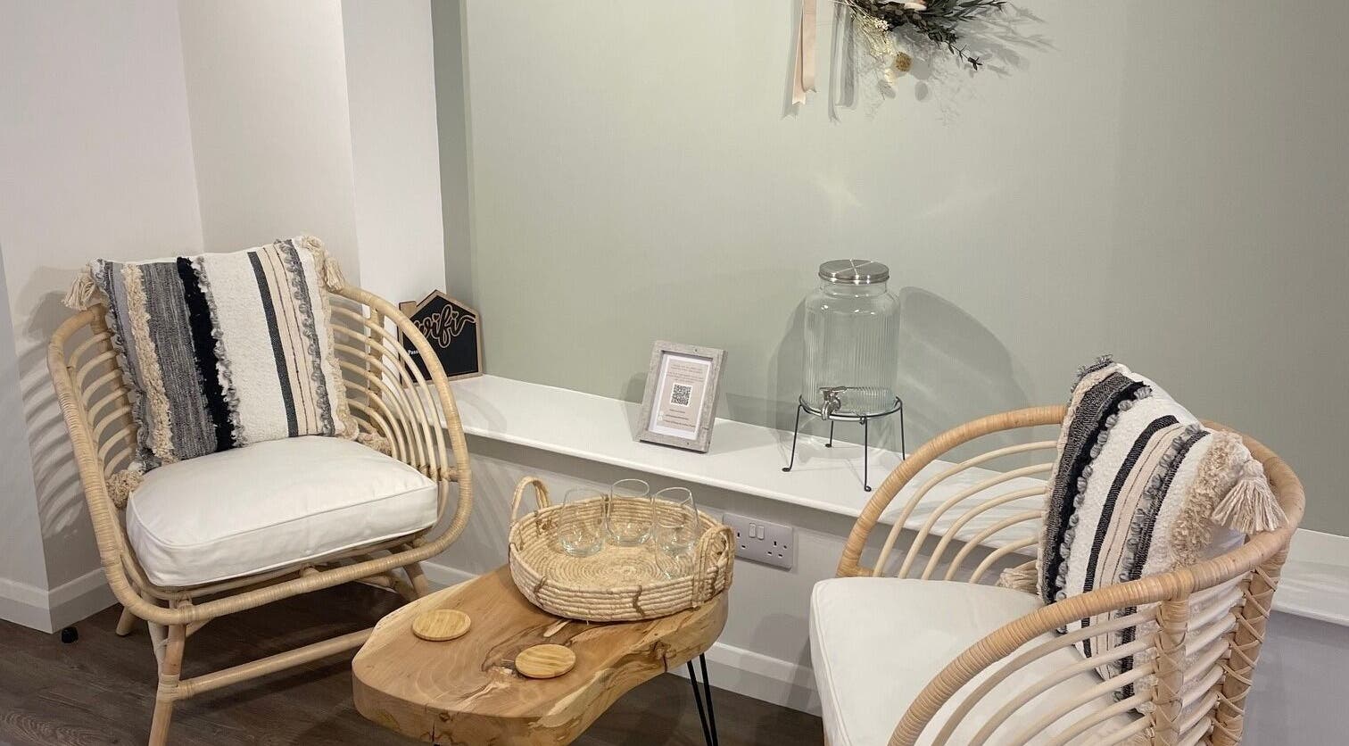Stylish seating area at A Touch of Beauty by Jasmine Charlotte, Hereford, England, GB, perfect for relaxation.