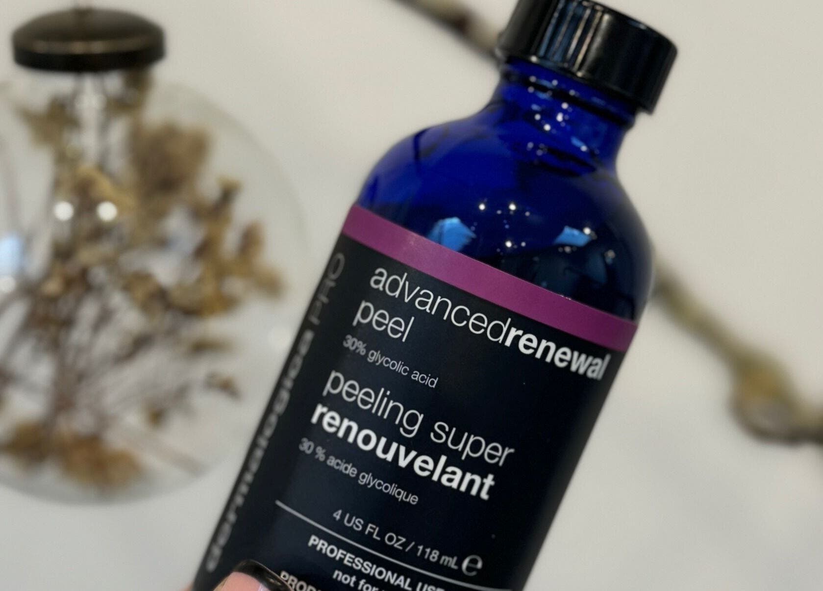 Glycolic acid peel bottle at A Touch of Beauty by Jasmine Charlotte, Hereford, England, GB.