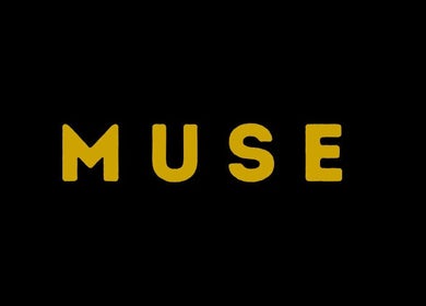 MUSE logo in bold yellow font on black background, located in Greenock, Scotland, GB.