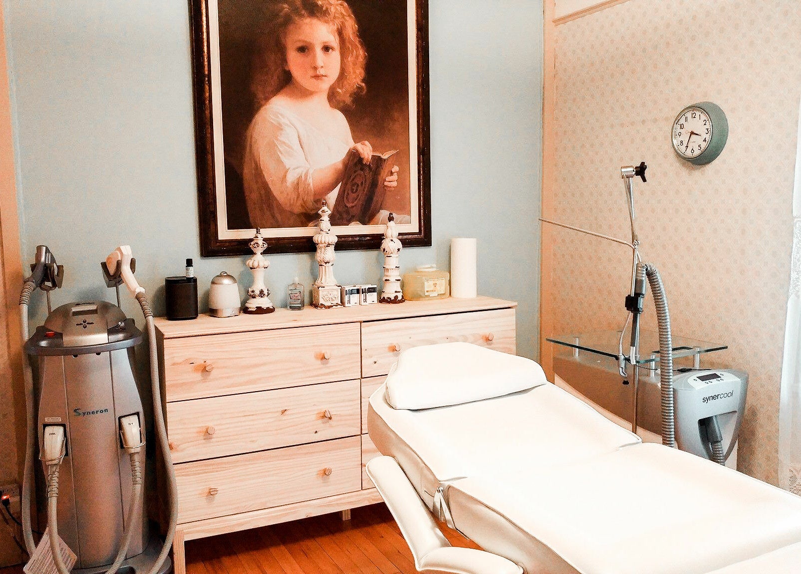 Tranquil treatment room at Solorzano Spa Ltd in Red Deer, Alberta, CA with massage table and elegant decor.